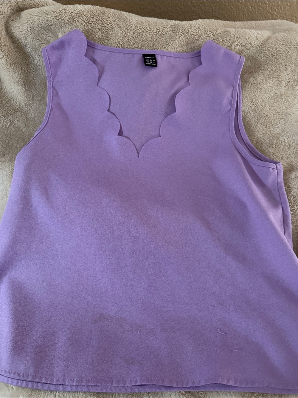 SHEIN Lavender Scallop Neck Sleeveless Camisole